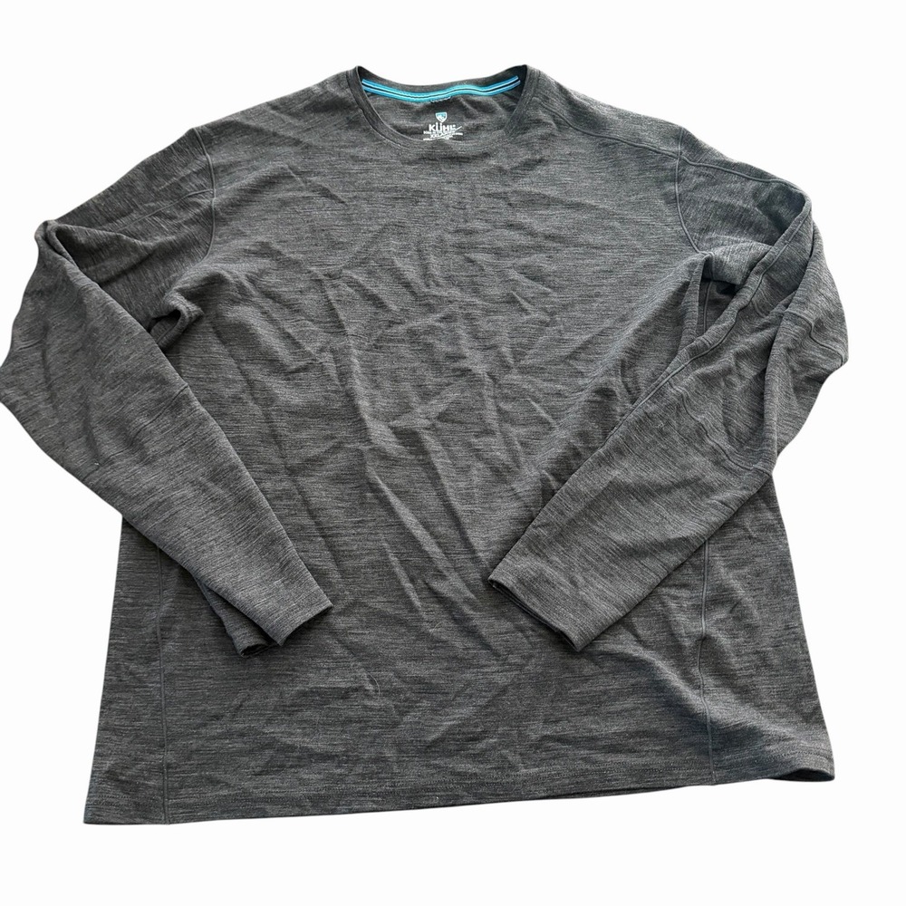 KÜHL Men's Invigoratr Merino Crew Long Sleeve Shirt XXLARGE Black Merino Wool - Picture 1 of 8